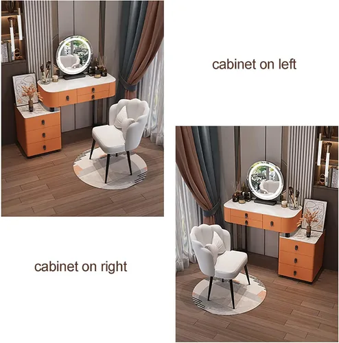 Miniatura 7 de Escritorio de tocador con espejo iluminado, mesa de tocador de maquillaje con luces, 3 modos de iluminación de color, brillo ajustable, mesa