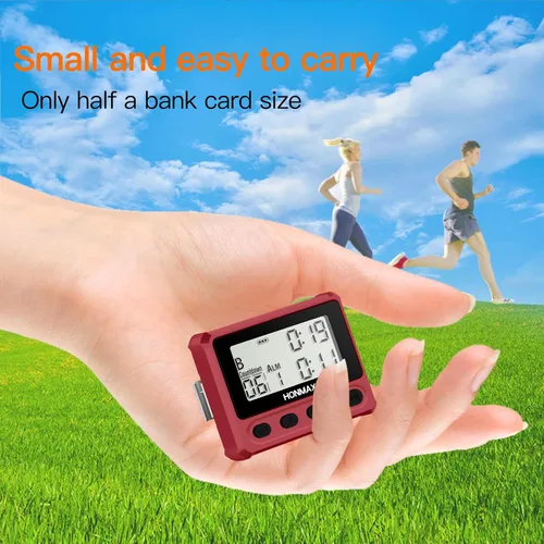 Miniatura 5 de Temporizador de intervalo digital, cronómetro con luz de fondo, reloj recargable USB-C, rojo
