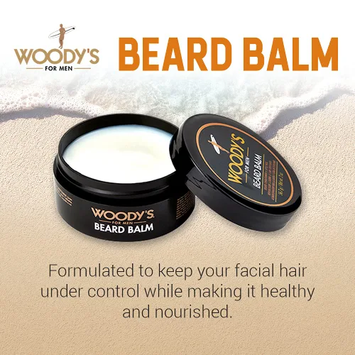 Miniatura 2 de Woody's Bálsamo para barba 2 en 1 para hombres – Suavizante de barba para hombres y cera de estilo, acondicionador e hidratante de cera de abeja