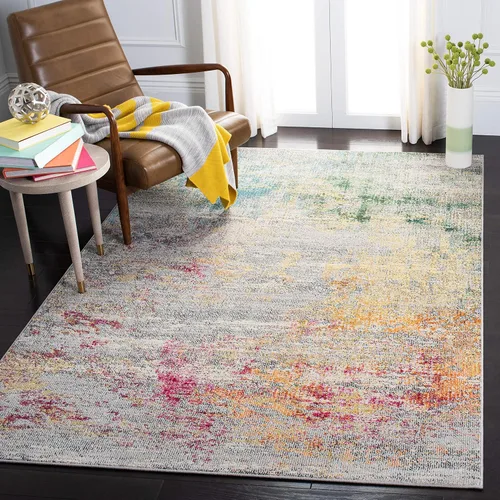 Miniatura 44 de SAFAVIEH Madison Collection - Alfombra de pasillo de 2 pies 2 pulgadas x 6 pies, beige y gris, no desprende pelusa y de fácil cuidado