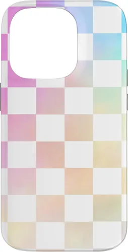 Miniatura 17 de Pastel Rainbow Checkerboard Checker Checked Pattern Case for iPhone 17