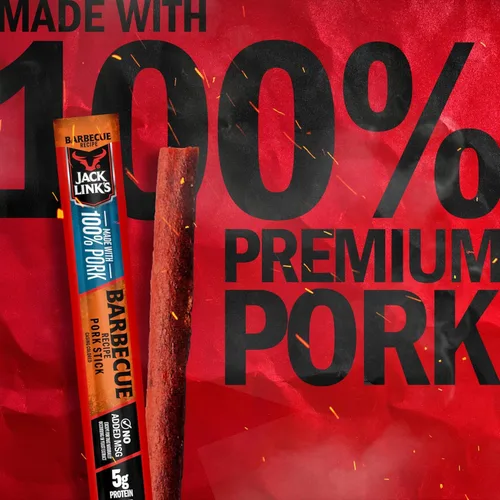 Miniatura 4 de Jack Link's Palitos de Carne, Receta Barbacoa de Cerdo - Palitos de Snack de Proteína con 5g de Proteína, Palitos de Snack de Carne Hechos con 100%