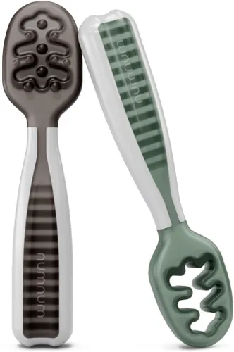 Miniatura 14 de NumNum Juego de Cucharas para Bebé, Baby Essentials Pre-Cuchara GOOtensils para 6+ Meses, Cucharas de Autoalimentación de Primera Etapa para Destete