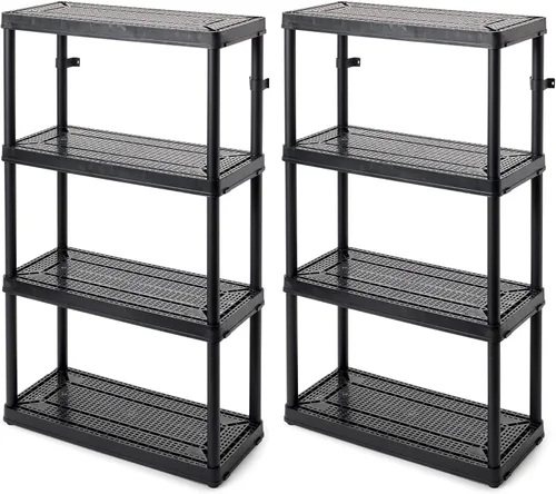 Gracious Living Unidad de almacenamiento de 4 estantes de altura fija de servicio medio, 14 x 32 x 54.5 pulgadas, sistema organizador para el hogar,