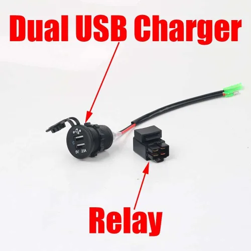 Miniatura 2 de Cargador USB dual para motocicleta con relé, cargador de batería compatible con Versys650 Versys1000 Ninja400 Ninja650 Versys 650 1000 X300 X650