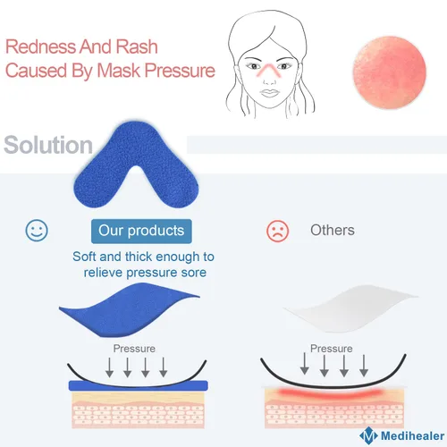 Miniatura 2 de Medihealer Paquete de 12 almohadillas para la nariz, cómodas almohadillas nasales para evitar fugas, marcas rojas, presión en el puente nasal, se