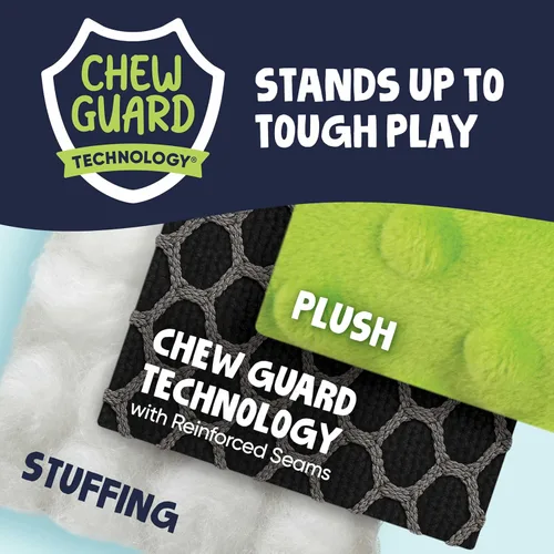 Miniatura 4 de Juguete para perro de felpa resistente, goDog Crazy Tugs sasquatches con tecnología Chew Guard , Lime Monkey, L, Lime Mono - Verde