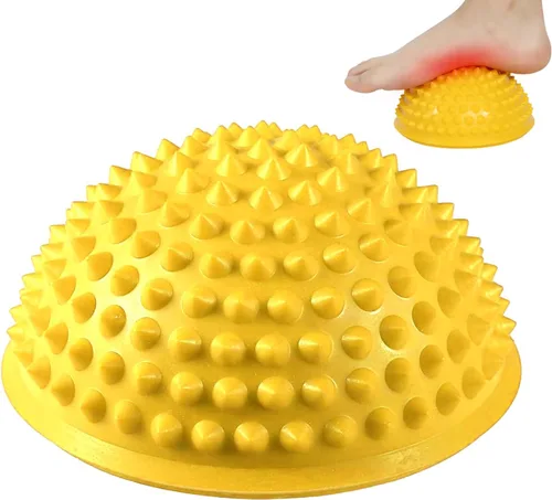 Agatige Bola de masaje de pies, semiredonda de PVC con pinchos para pies, terapia de equilibrio, cúpula de punto de activación, rodillo de masaje