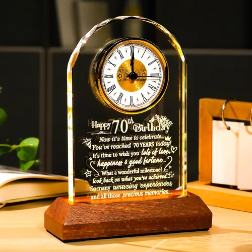 Miniatura 9 de Ornalrist Reloj de cuarzo de cristal de feliz cumpleaños número 100 para hombres y mujeres, regalo de cumpleaños de 100 años para padres, abuela