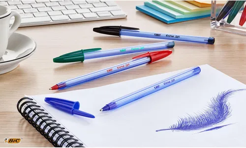 Miniatura 2 de BIC Cristal Soft - Bolígrafos de punta media (0.047 in), color azul, caja de 50