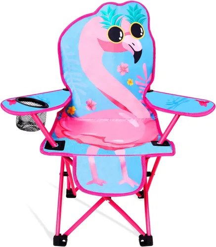 Miniatura 21 de KABOER Silla plegable para césped y camping para niños con portavasos y bolsa de transporte, sillas de camping para niños rosado sirena