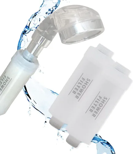 Paquete de 2 filtros de ducha fabricados en Corea, elimina productos químicos tóxicos, agua dura y cloro, filtro de cabezal de ducha para cabezal de