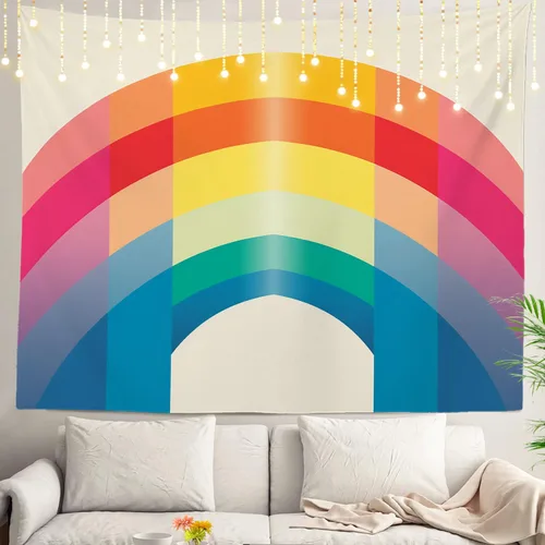 Miniatura 13 de Shrahala Circles Tapestry, Abstract Art With Various Circles Wall Hanging Hd Print Polyester Backdrop For Dorm Room Bedroom 30 X 40 In
