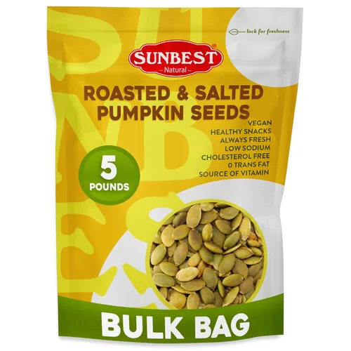 Miniatura 12 de Sunbest Natural Semillas de calabaza crudas, 5 libras, sin sal y sin cáscara, bolsa a granel, pepitas enteras, semillas de calabaza para comer