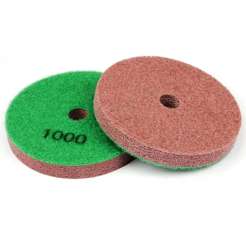 Almohadillas de pulido de diamante de fibra de esponja de 4 pulgadas, paquete de 2 granos 1000 para limpieza de pulido de mármol
