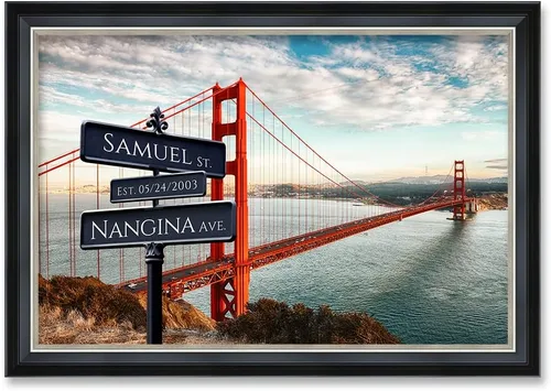 Miniatura 97 de IPIC - Personalized Framed Canvas with Custom Street Sign in Boston Personalized Street Signs with Names, Custom Canvas Print, Boston Sunset