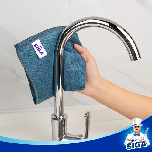 Miniatura 4 de MR.SIGA Paño de limpieza de microfibra, toallas de microfibra multiusos, trapos de limpieza sin rayas, paquete de 12, verde azulado claro