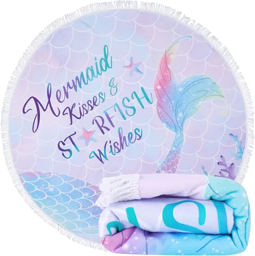 Miniatura 8 de LIVILAN Toalla de playa redonda bohemia con mandala para mujer, toalla de playa circular suave y bonita, manta de playa circular, regalos hippie