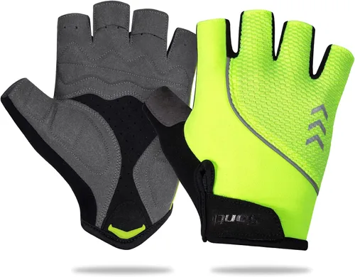 Miniatura 2 de Santic Guantes de ciclismo para adultos, guantes de ciclismo de medio dedo con almohadilla antideslizante que absorbe los golpes, guantes