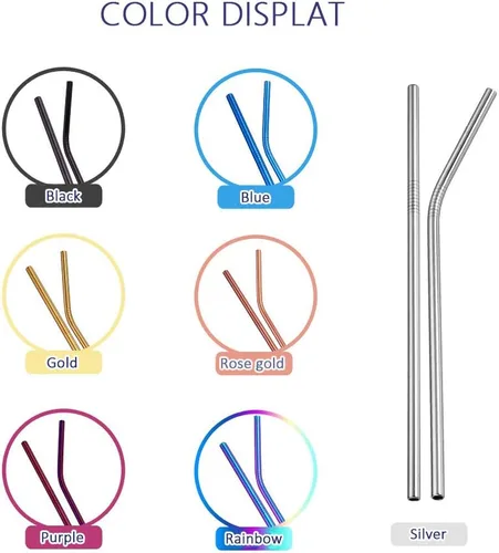Miniatura 2 de Mason Tarros Pajitas – Pajitas reutilizables de acero inoxidable de 7.9 pulgadas, paquete variado de 0.236 in (7 colores) para vasos de 20 onzas