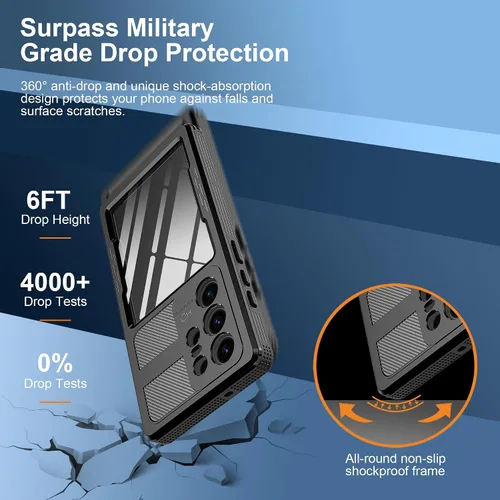 Miniatura 5 de Funda impermeable para Samsung Galaxy S23 Ultra, con protector de pantalla integrado, a prueba de polvo, a prueba de golpes, de cuerpo completo