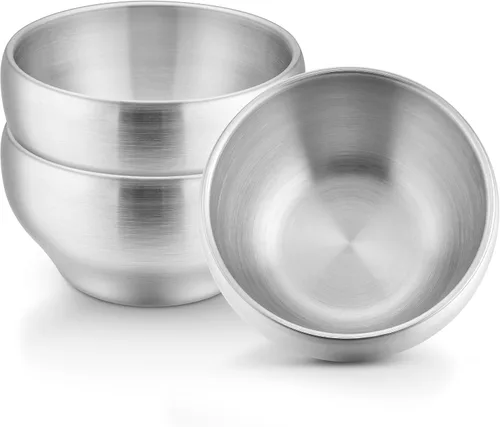 Miniatura 8 de LIANYU Juego de 2 piezas de cuencos para niños pequeños de acero inoxidable 304, cuencos pequeños de 12oz para niños, juego de alimentación
