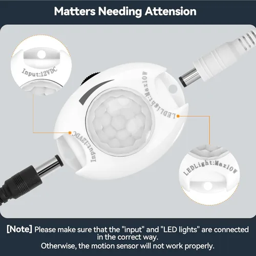 Miniatura 6 de Tira de luces LED COB con sensor de movimiento para debajo de la cama, 2 tiras de luz LED blanca cálida activada por movimiento para mesita