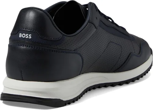 Miniatura 5 de HUGO BOSS Zapatillas Zayn de malla de cuero de perfil bajo para hombre