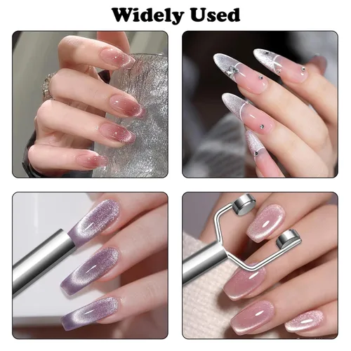 Miniatura 7 de Imán de uñas de ojo de gato 3 en 1 en forma de Y, doble cabeza, magnético, ojo de gato, esmalte de gel multifuncional, herramientas de diseño