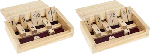 Miniatura 7 de WE Games Mini juego de madera para cerrar la caja, 5.5 pulgadas, 9 números abatibles, tamaño de viaje, juegos de viaje, regalos de cumpleaños