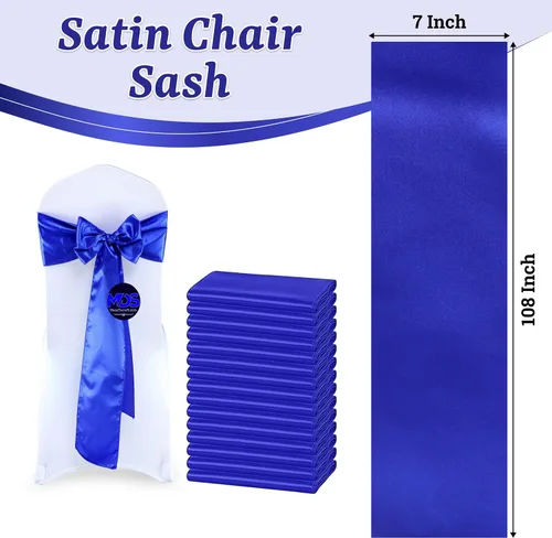 Miniatura 254 de mds - Lote de 10 lazos de satén para sillas de boda y eventos, para decoración de fiestas, 30 colores, Satin, 10 Verde oliva