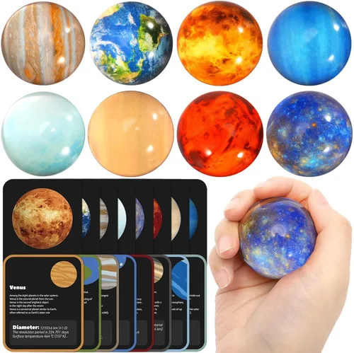 Miniatura 9 de Pllieay Sistema solar para niños, juguetes espaciales de galaxia, 1.77 pulgadas, bolas hinchables a granel y tarjetas de galaxia para recuerdos