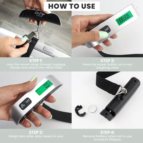 Miniatura 5 de Kat Myhr Báscula digital de equipaje Báscula digital de viaje Báscula de equipaje portátil Báscula de equipaje de viaje Báscula