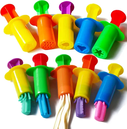 Extrusoras de masa Carykon, conjunto de diseños surtidos, conjunto de 10, 5 patrones, colores aleatorios