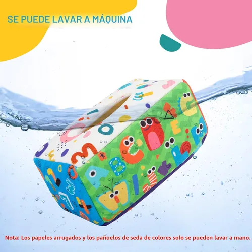 Miniatura 6 de URMYWO Caja de pañuelos de bebé juguete - Juguetes Montessori para bebés de 6-12 meses 1 año niño niña - Juguetes sensoriales suaves crujientes