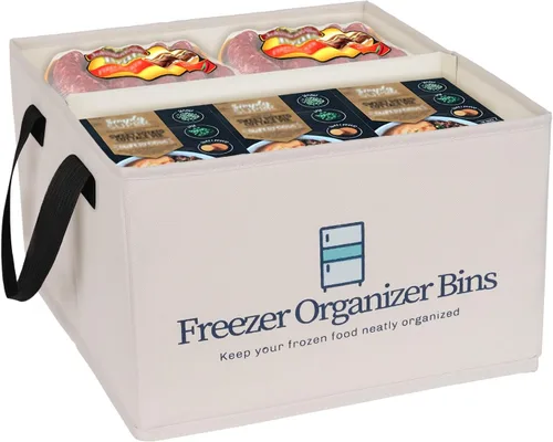 Miniatura 11 de Flenpptly Contenedores organizadores para congelador, paquete de 2 contenedores organizadores plegables para congelador profundo de 15 x 14 x 9