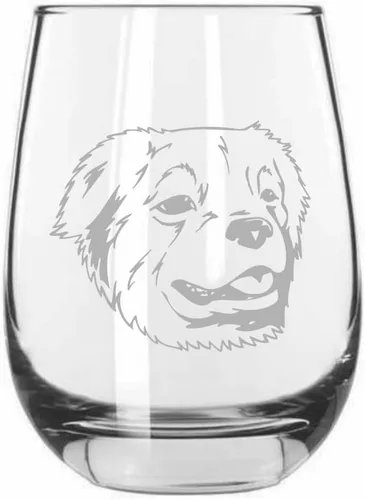 Miniatura 351 de Sakhalin Husky Dog - Copa de vino grabada personalizada de 15.25 onzas sin tallo