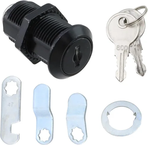 Miniatura 5 de Cerradura de cilindro de leva tubular con acabado cromado con 2 llaves de seguridad para gabinete de seguridad, cerradura de leva con llave igual