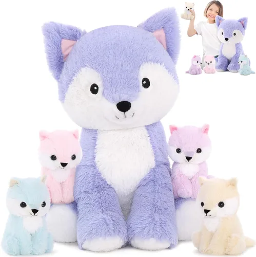 Miniatura 17 de MaoGoLan Mono gigante de peluche con bebés, juguete de peluche suave con plátano regalo para niños, niñas, niños, mamá y 3 bebés pequeños colgantes