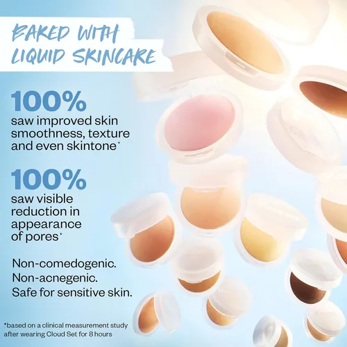 Miniatura 5 de Kosas Cloud Set Polvo fijador prensado – Polvo facial translúcido con control de brillo, acabado mate suave, aireado (porcelana transparente)