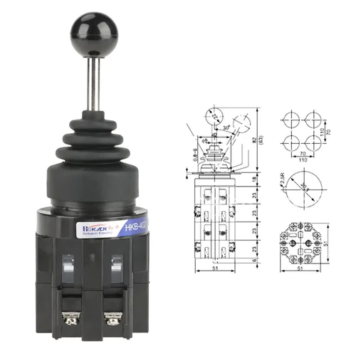 Miniatura 7 de CS-402 4NO Interruptor de joystick, interruptor de palanca de mando de 4 posiciones, interruptor de joystick momentáneo Joy Stick para control
