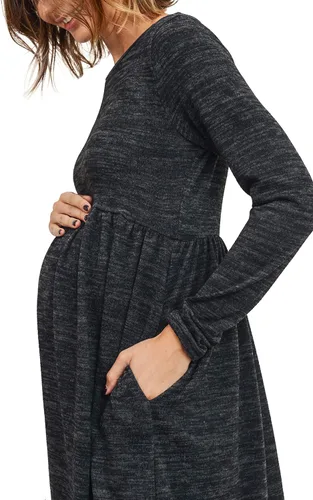 Miniatura 5 de HELLO MIZ Vestido de punto de maternidad con bolsillo para mujer