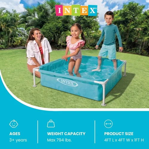 Miniatura 2 de Intex - Piscina infantil miniatura de vinilo duradero de 4 pies x 12 pulgadas, piscina sobre el suelo para niños y enseñanza para bebés de 3 años