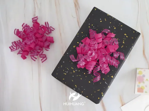 Miniatura 6 de HUIHUANG Lazos de color rosa intenso para envolver regalos, lazo de regalo rizado de 5 pulgadas x 8 unidades, lazos de cinta autoadhesivos para Rosa