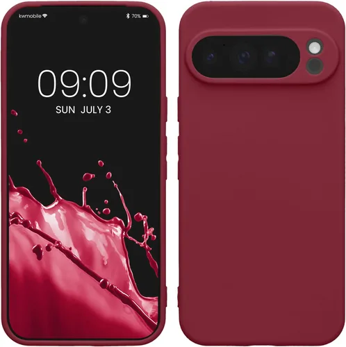 Miniatura 211 de kwmobile Funda compatible con Google Pixel 9 Pro - Funda protectora delgada de TPU para teléfono - Acabado mate suave - Negro mate