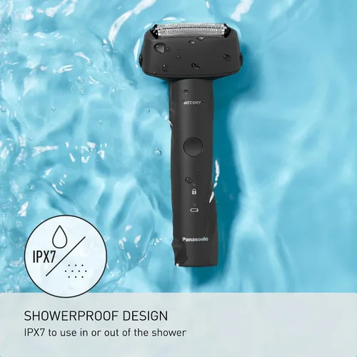 Miniatura 5 de Panasonic Maquinilla de afeitar eléctrica para hombres, afeitadora en seco y húmedo con sistema de corte de 3 cuchillas, mango ergonómico y carga