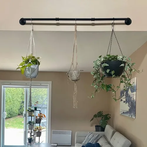 Miniatura 2 de Toallero industrial para toallero, barra de toalla negra de 50.4 pulgadas con 3 ganchos, soporte para toallas de baño de montaje en pared, accesorio