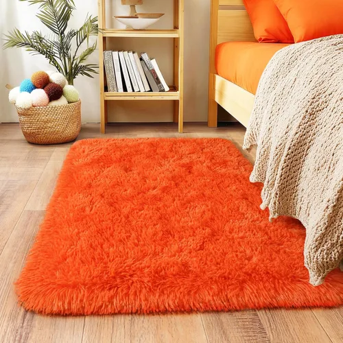 Miniatura 20 de Awaytail Alfombra Esponjosa Lavable 2x3 Pies, Pura Negra Alfombra para Silla de Escritorio Antideslizante, Alfombra Supersuave para Niños