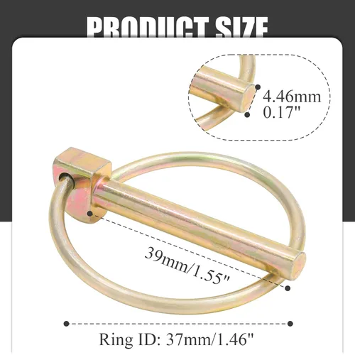 Miniatura 2 de 12 pines de linchamiento resistentes de 3/16 pulgadas con anillo, kit surtido de pasadores redondos para tractores agrícolas, camiones, remolques