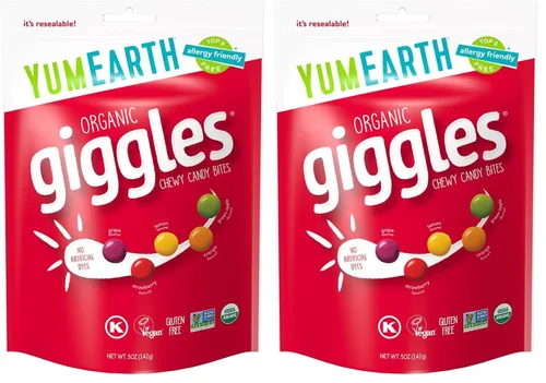 Miniatura 19 de YumEarth Organic Giggles - Caramelos masticables aptos para alérgicos (los 9 mejores gratis), sin colorantes artificiales, sin OMG, sin gluten